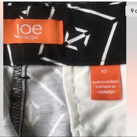 Joe Fresh Women’s Black And White Geometric Print Sailor Shorts 10 - Picture 6 of 6